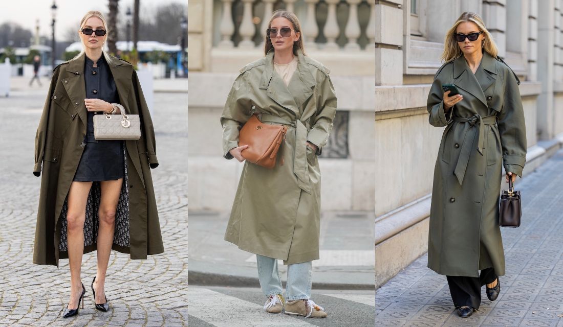 カーキのトレンチコート」が格好いい！ ドライなカラーが映える春