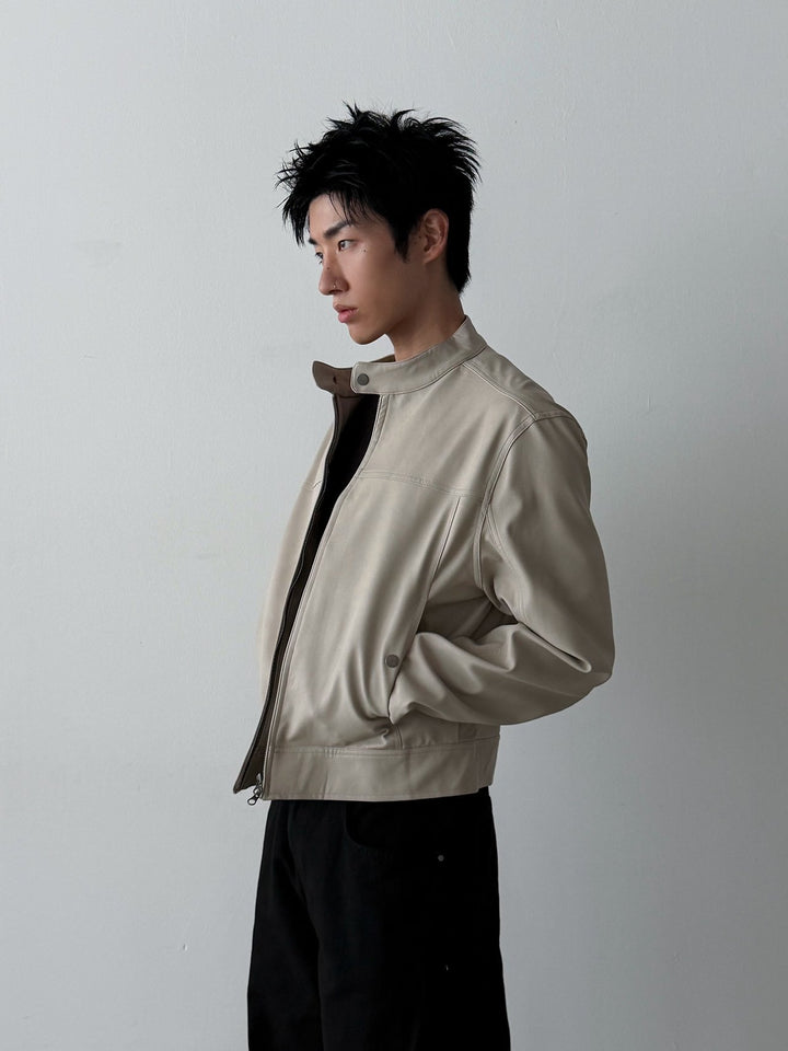 Circuit Crop Leather Jacket