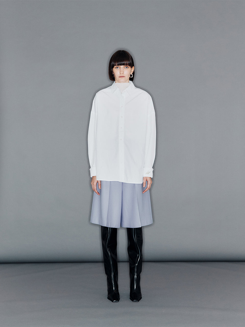 【ARIK. アリク】ACRAB Wide leg wool half pants Frost Blue