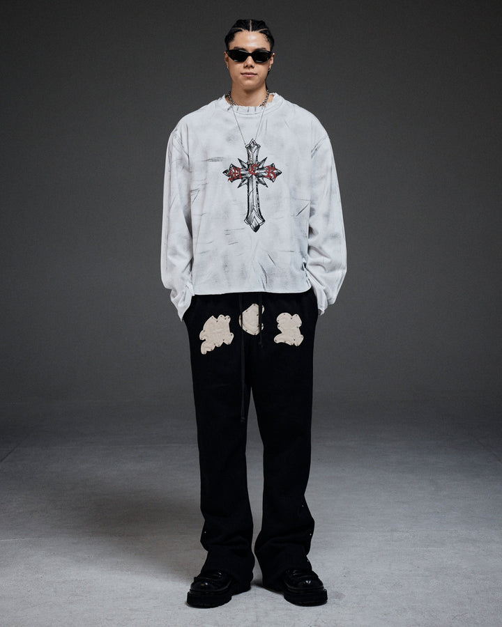 Scarred cross LS(white)