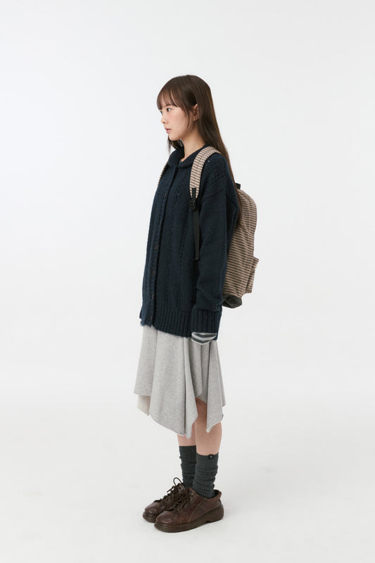 JERSEY STRIPE BACKPACK, BROWN