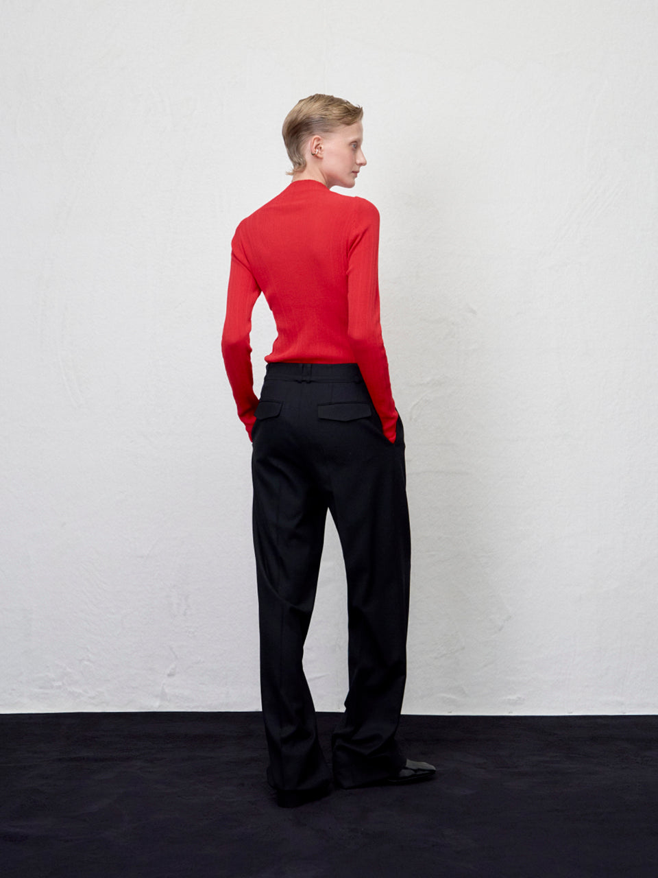 【ARIK. アリク AW】Caph belted tuck wide pants Black