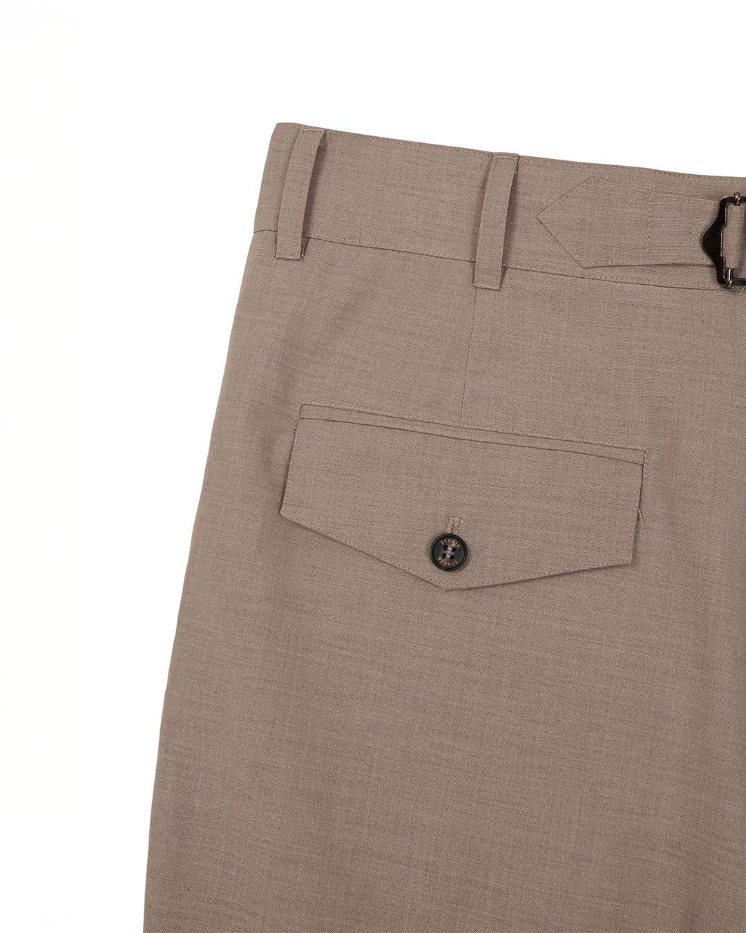 BUCKLE DETAILED GURKHA TROUSER- BROWN