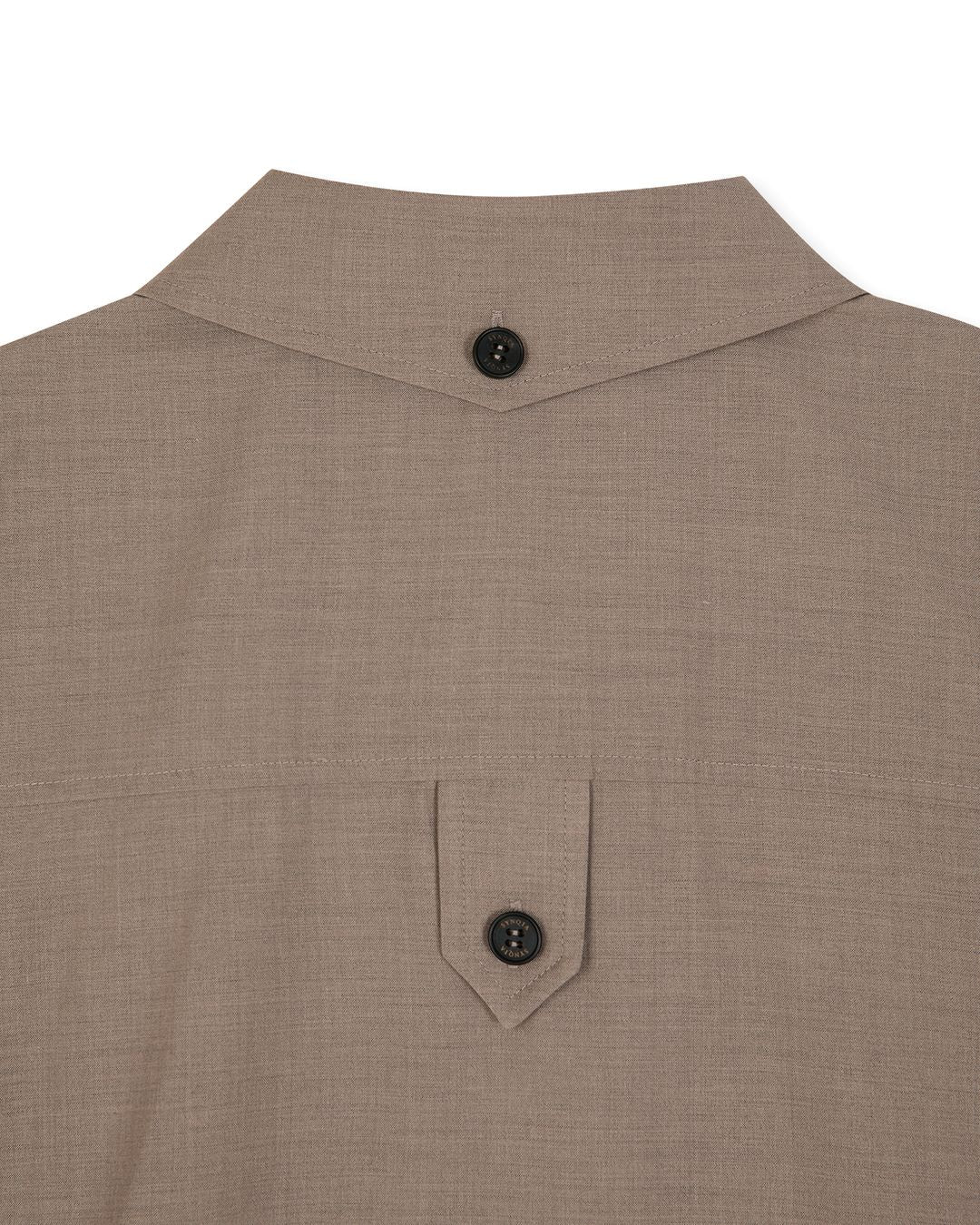 UTILITY PIN-TUCK HALF SLEEVE SHIRTS BROWN