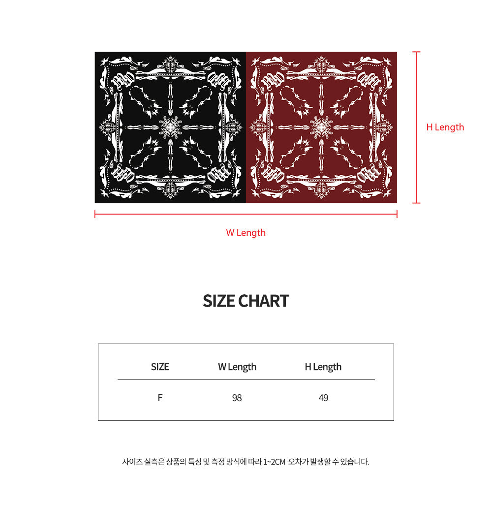 double bandana silk scarf(3color)