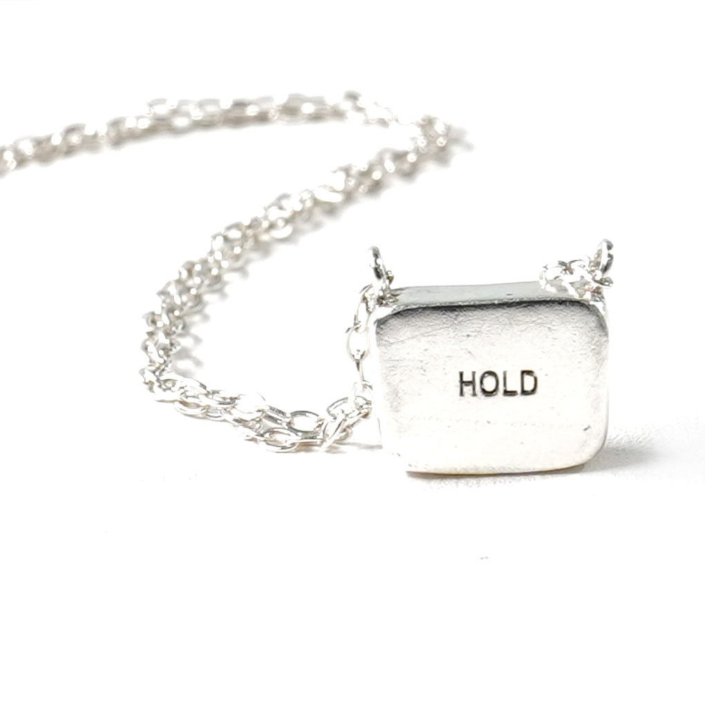 SUMMER TAG SOL] HOLD BUTTON 925 SILVER NECKLACE – WooStore