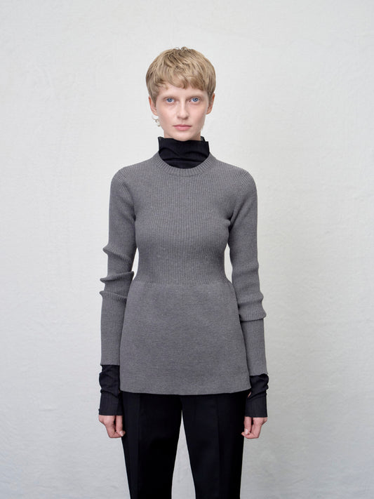 【ARIK. アリク AW】Ara panel flare knit top Cream**色確認
