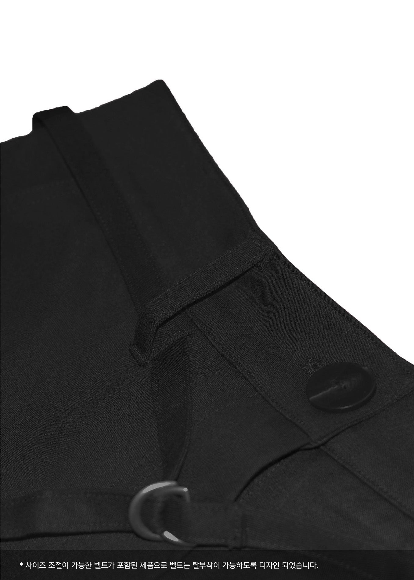 LINE BELT HALF PANTS -BLACK