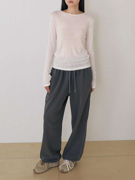 Finger Hole Long Sleeve - Ivory 2