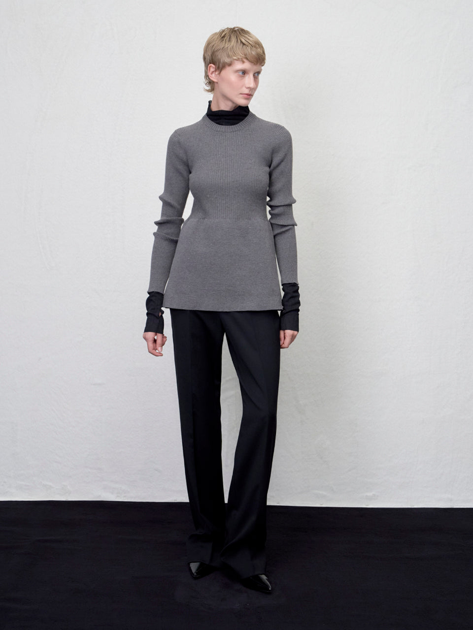 【ARIK. アリク AW】Rigil panel straight pants Black