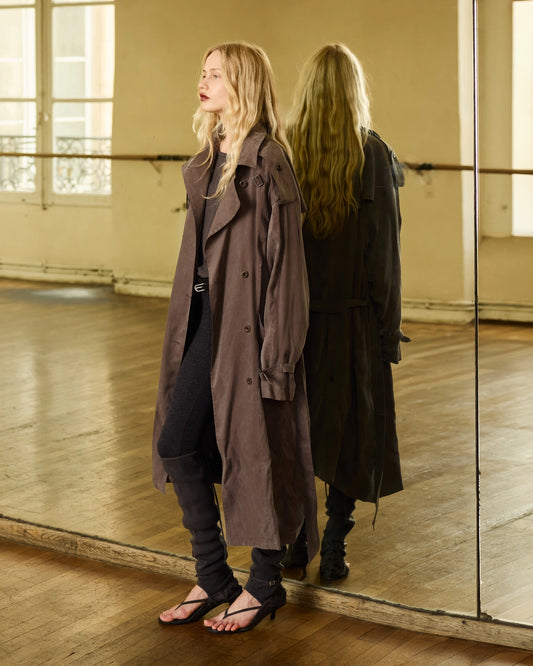 Eyelet Trench Coat