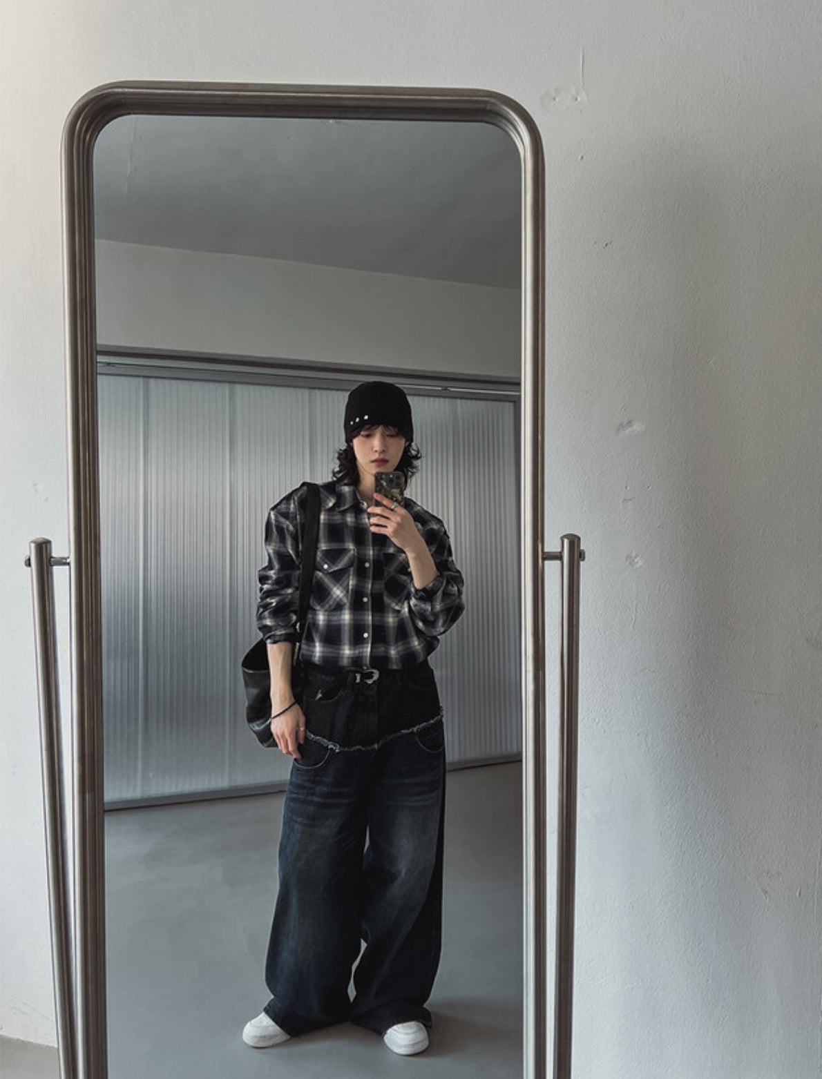 Two-Layered Wide Denim Pants