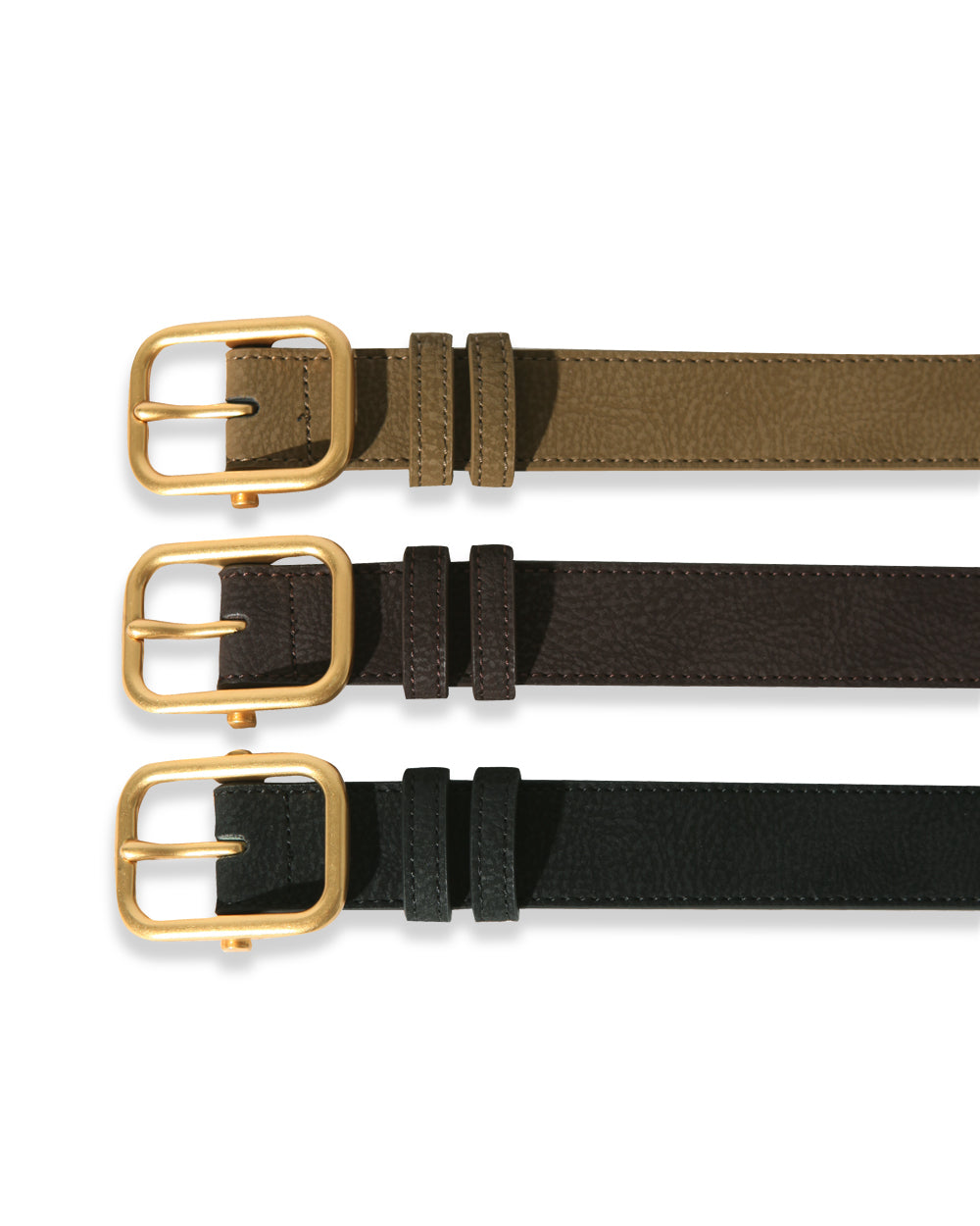 Gold Buckle Leather Belt