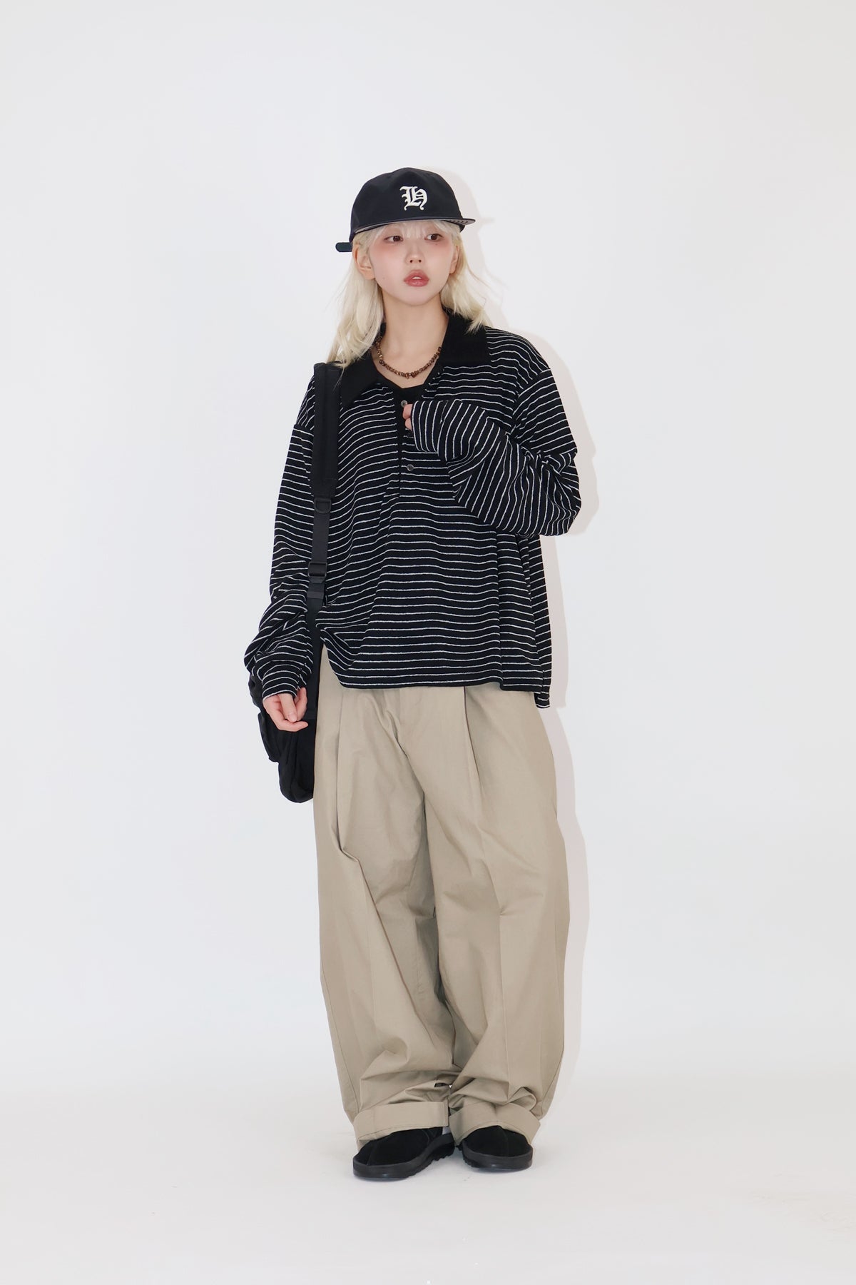 Structured Wide Tuck Slacks
