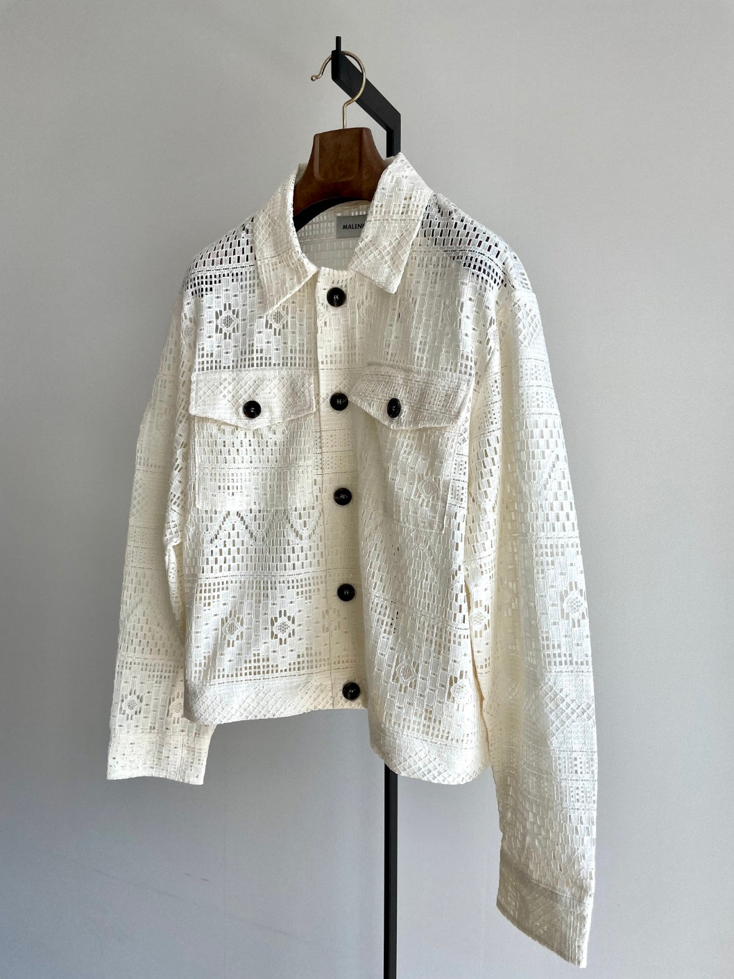 Sheer Lace Utility Shirt