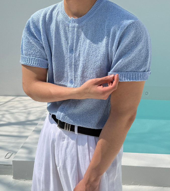 Boucle Knit Cardigan T-Shirt