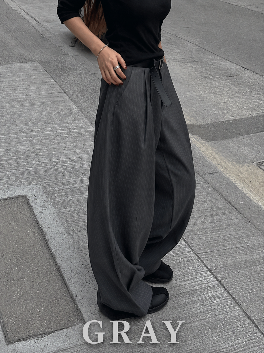 Luen Stripe Wide Trousers