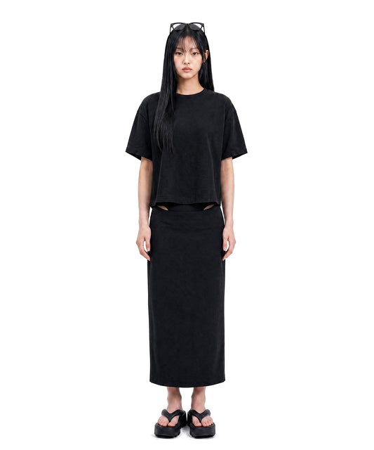 【C Wear シーウエア】Heavyweight Oversized Crop T-Shirt Black
