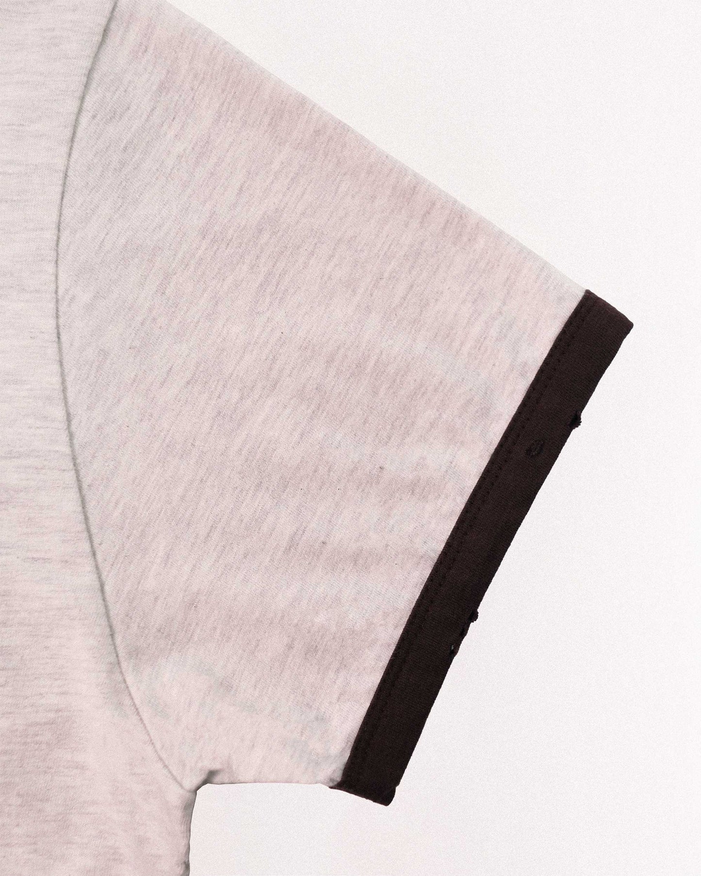 【REVURA レビュ―ラ】BURN OUT FRAY RINGER T-SHIRT OATMEAL / BROWN - UNISEX