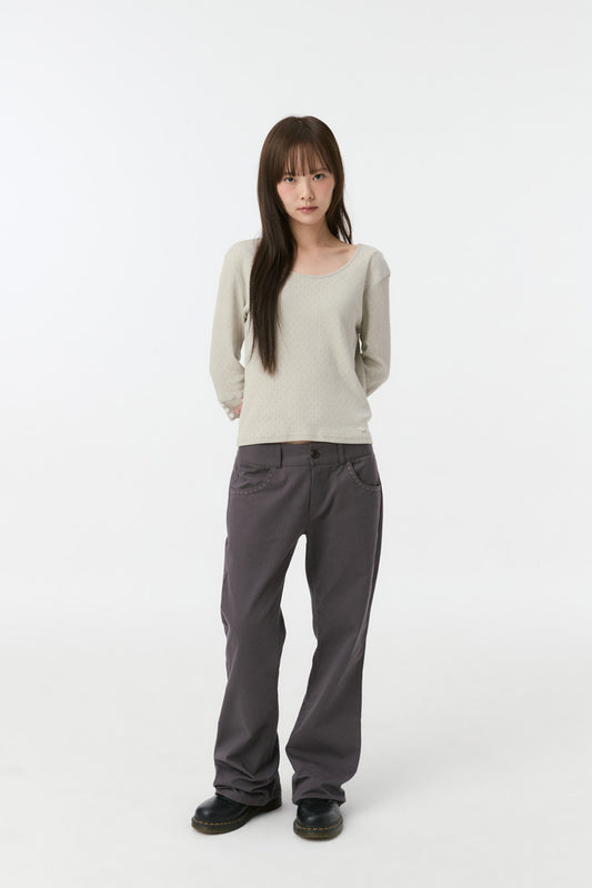 PUNCHING SLIM T-SHIRT, CREAM
