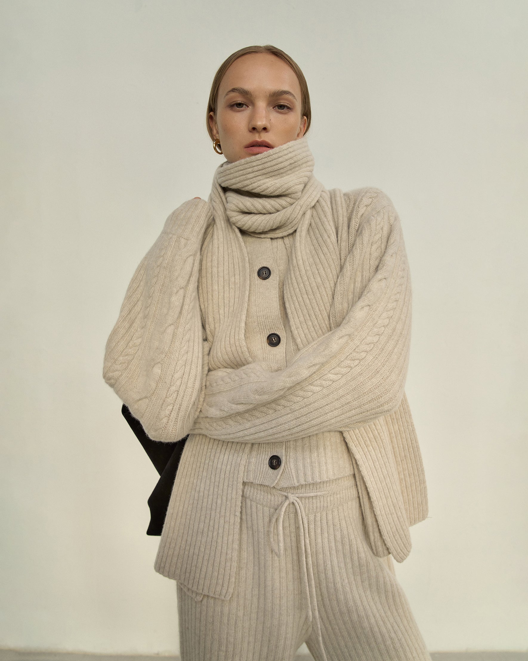 Korean Fashion Cardigan Over Turtleneck Style Simple Turtleneck