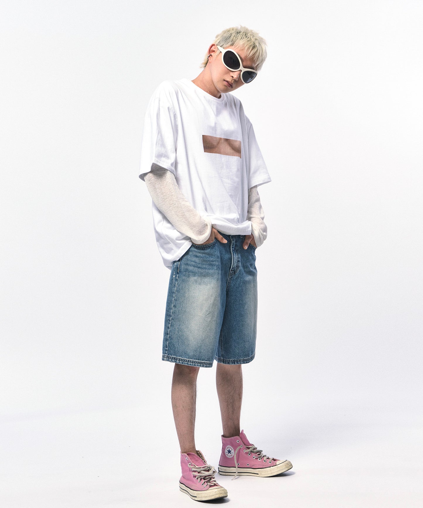 c wear fake under boob t shirt 韓国ファッション tシャツ