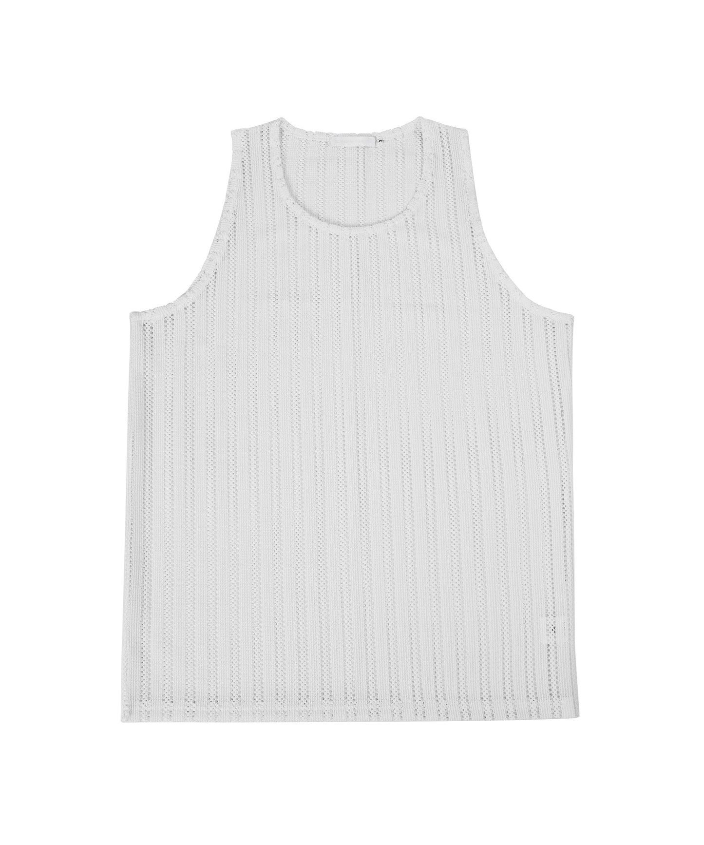 c wear シースルー スリーブレス ホワイト 正面カット