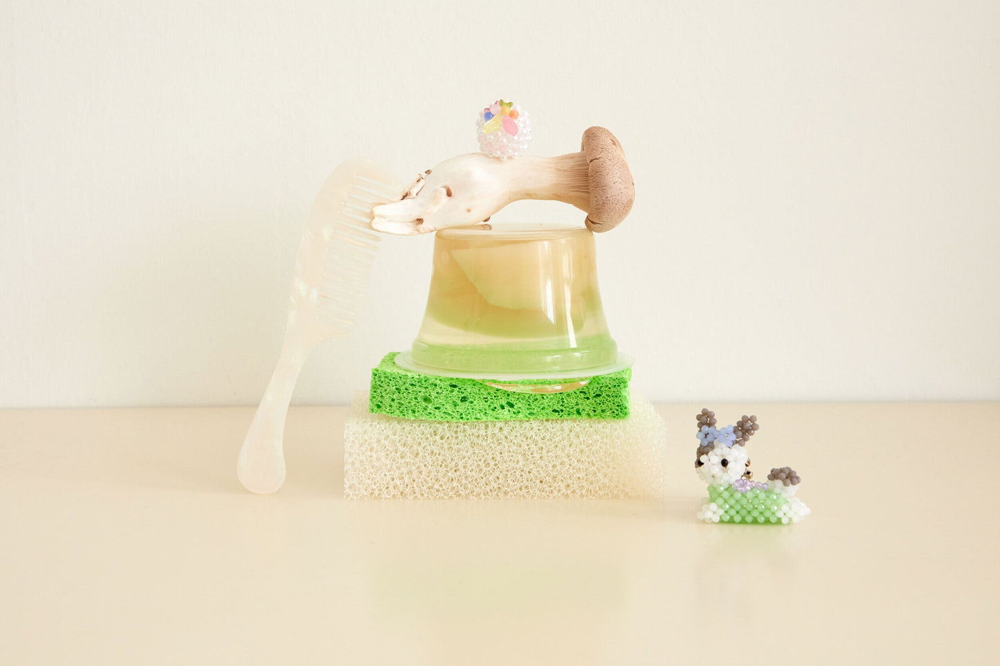 Spotted Rabbit Key Ring -Mint