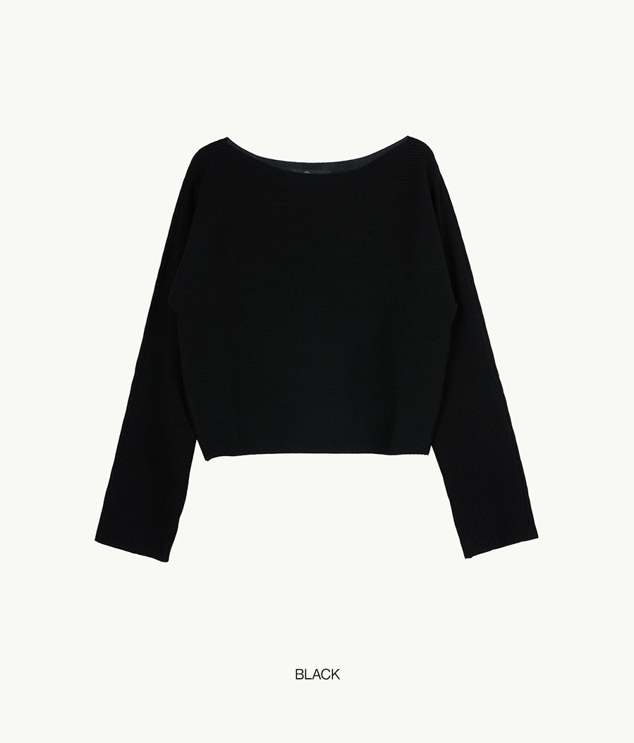 【BLOSSOM H COMPANY 2025SS】DE RIBBED BOAT NECK KNIT