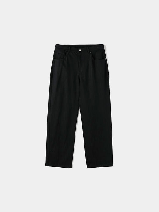 Deepin Stripe Pleats Denim Pants detail