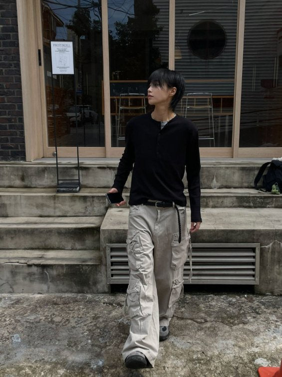 Layered Henryneck T-shirt