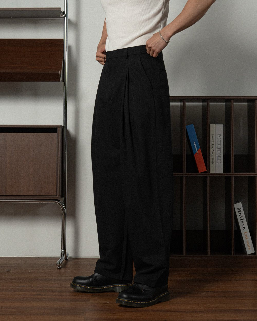 Fly Two-Tuck Wide Slacks