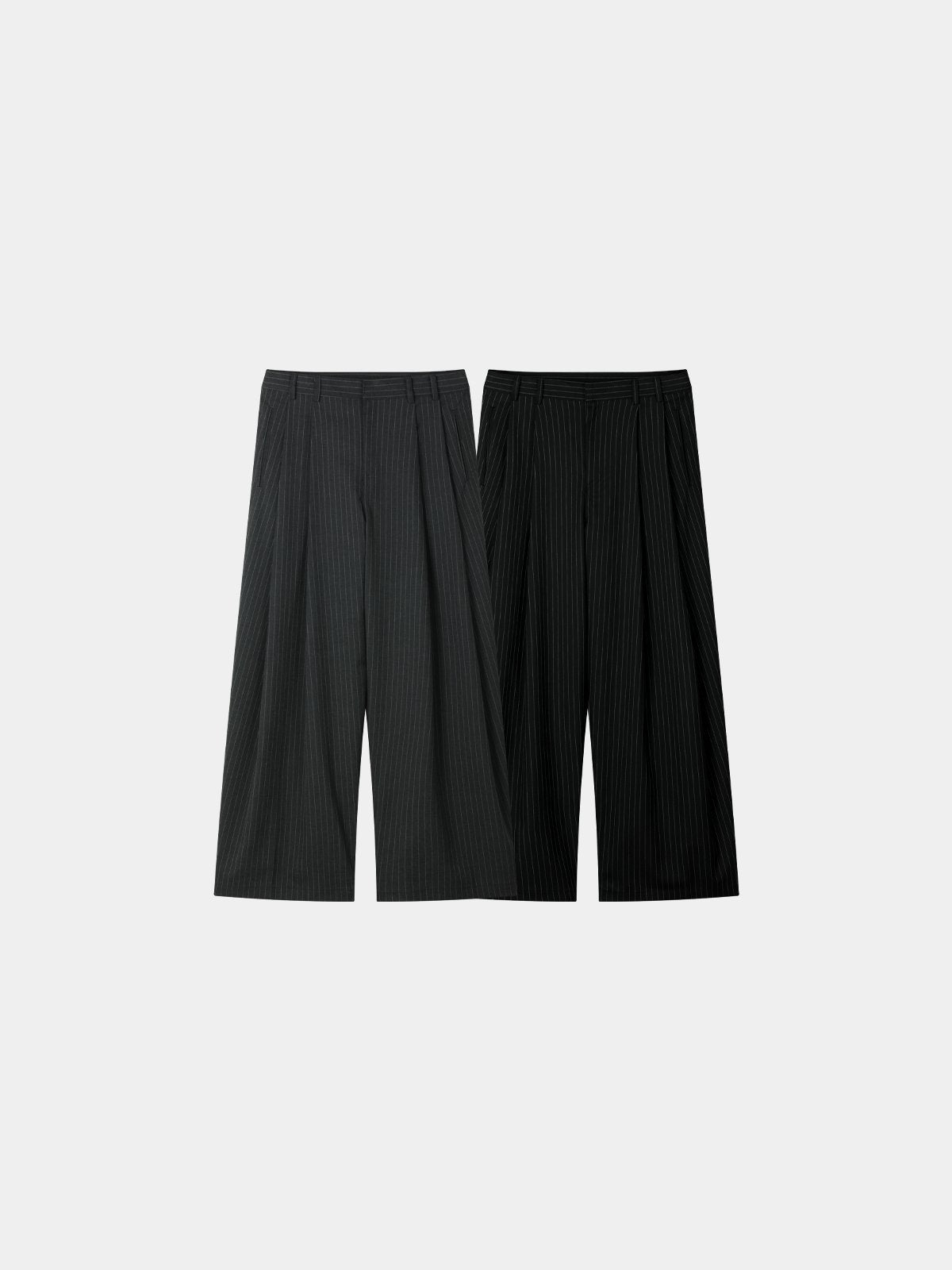 Steady Stripe Wide Pintuck Balloon Slacks