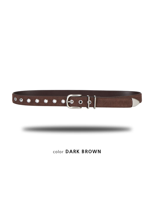 JackPot Suede Horseshoe Belt DARK BROWN 1