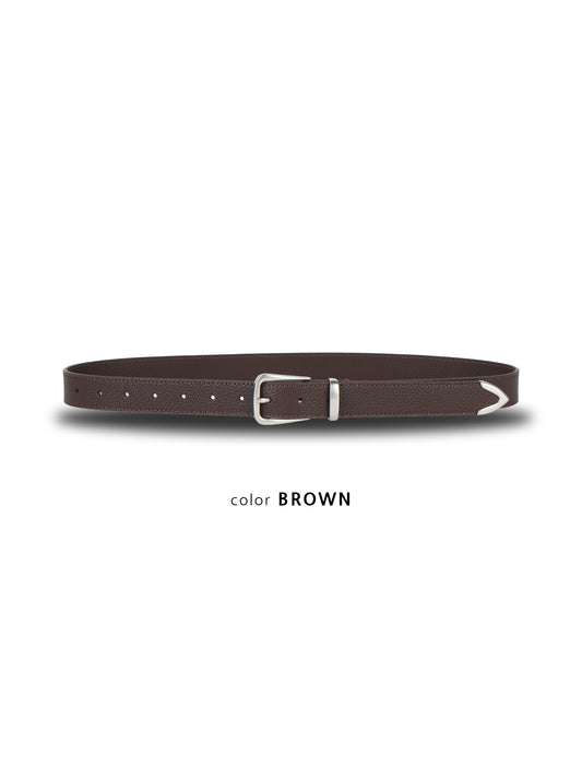 Pebbled Tip Belt BROWN