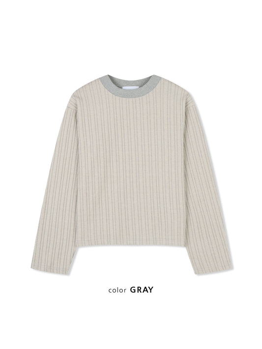 Denim Rib Long Sleeve Tee