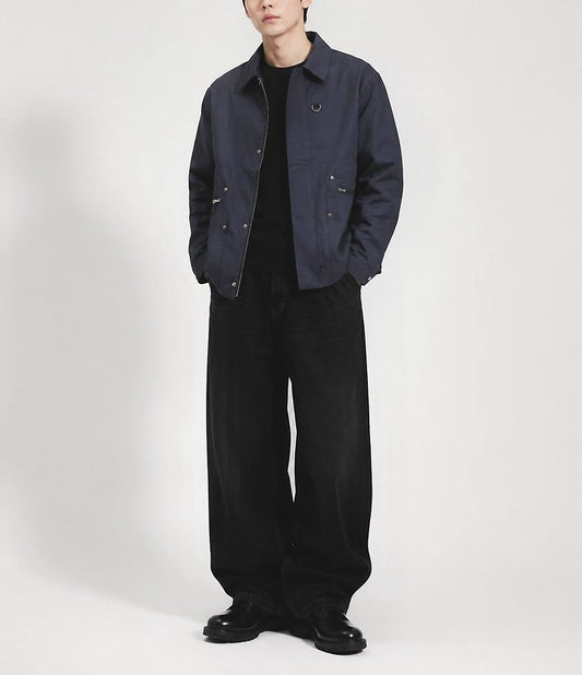 D-Ring Zip-Up Jacket Navy 2