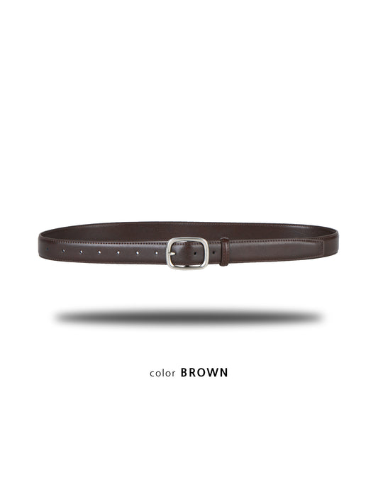 Oval Buckle Belt BROWN