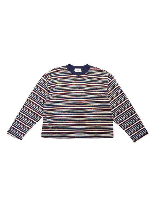 VOID Multi Stripe Cropped Long Sleeve Tee NAVY MULTI