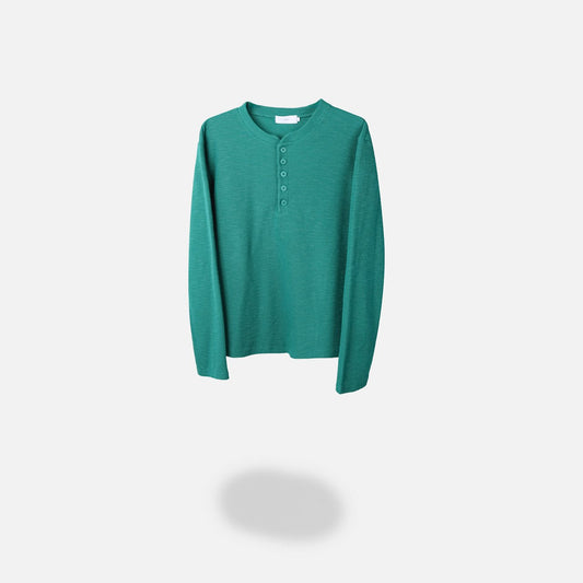 MAGNOLIA Henley Neck McCoy Long Sleeve Tee(GREEN,NAVY,BLACK) 商品画像1/12