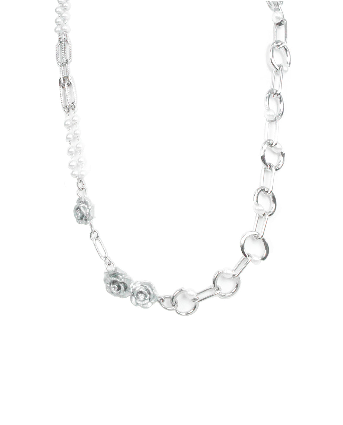 MIAE シルバーローズ チェーン シンプルスタイル|韓国デザイナーズブランド アクセサリー