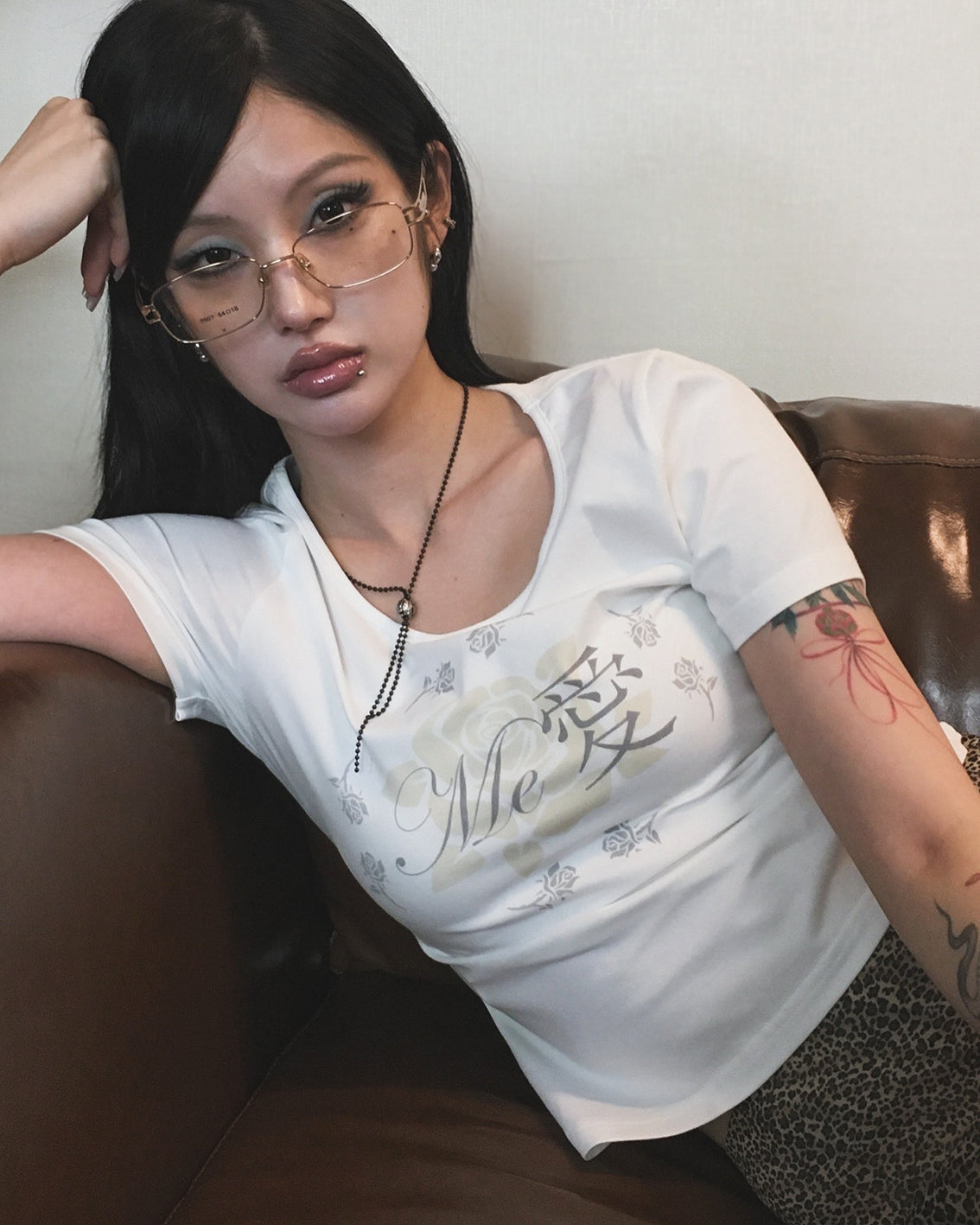 MIAE ミーアイ T ホワイト×ベージュ|きれいめ コーデ 韓国ファッション レディース