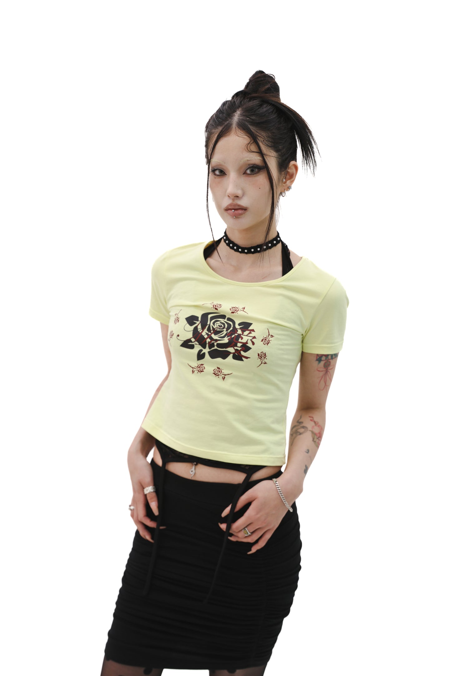 MIAE ロゴTシャツ イエロー | 韓国ミニマルファッション レディース コーデ