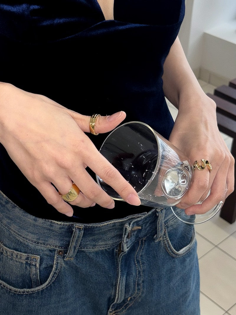 【pinekim パインキム】Band Ring (Gold)