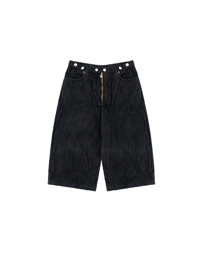Washed Denim Shorts