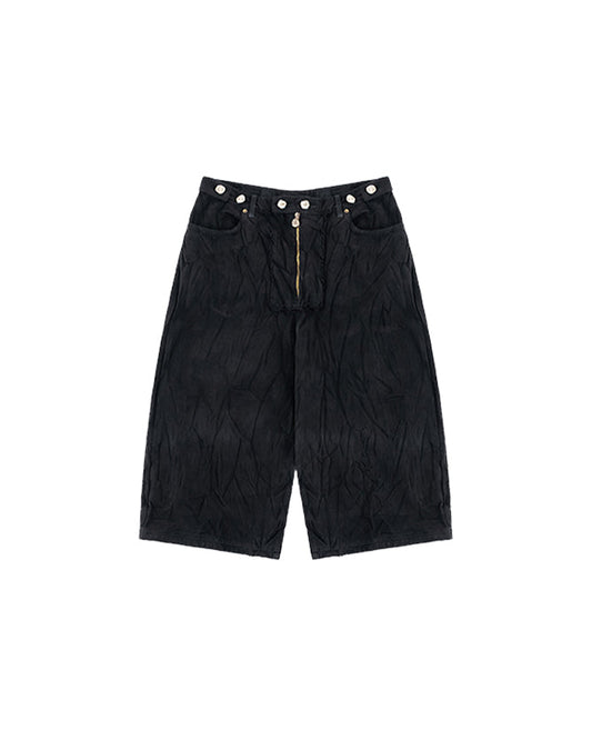 Washed Denim Shorts