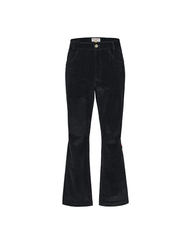 Velvet denim flared-fit pants(2 color)