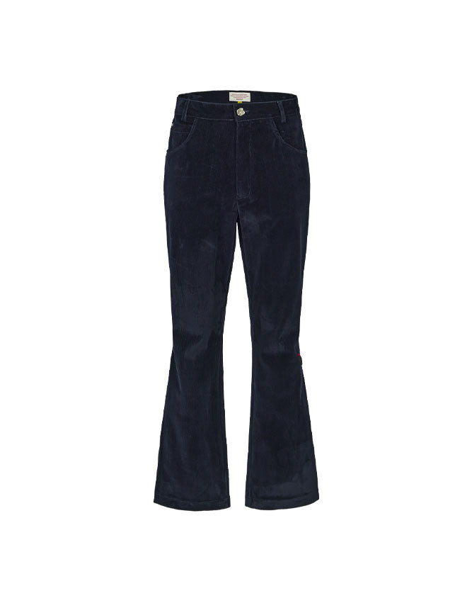 Velvet denim flared-fit pants(2 color)