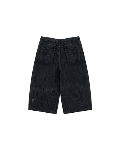 Washed Denim Shorts