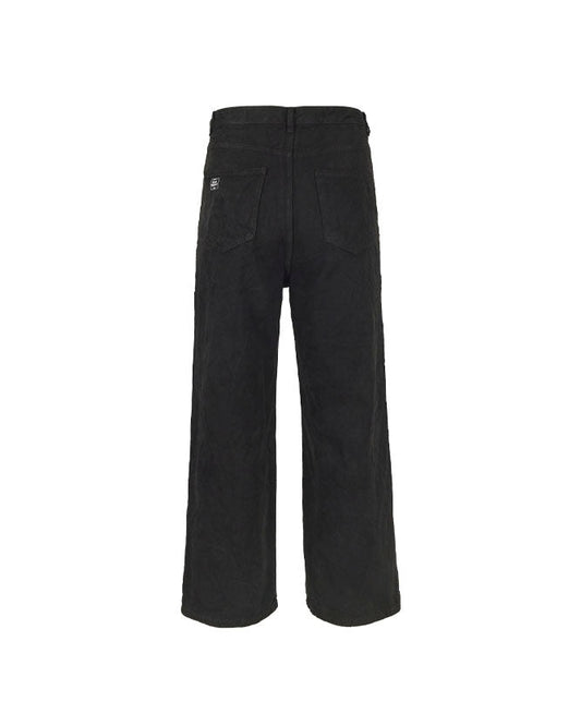 Washed denim trucker pants